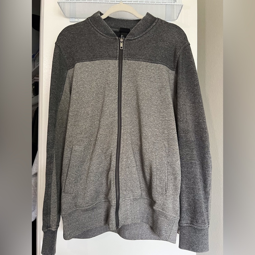 H&M Men's Two-Tone Gray Zip-Up Sweater